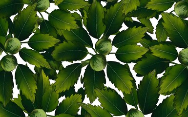 Chestnut tree leaves pattern