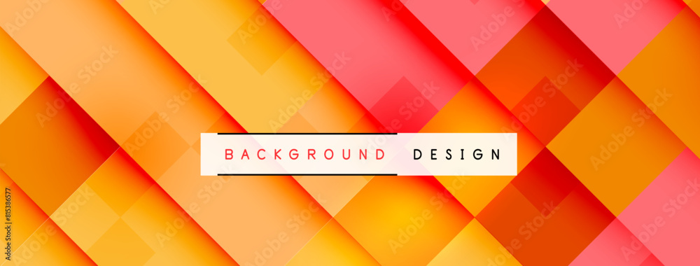Poster a symmetrical pattern of vibrant tints and shades featuring geometric shapes like rectangles, triang
