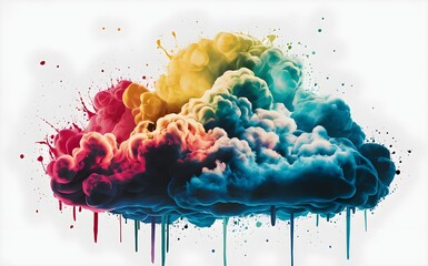 Ethereal color splash cloud.