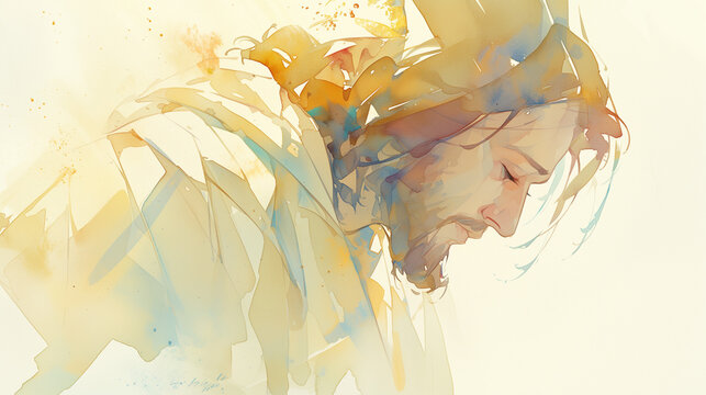Jesus Christ Portrait Watercolor