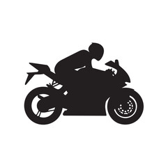 silhouette of motorcycle on white background
