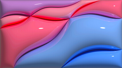 Multicolor abstract background, smooth texture, inflated shapes. 3d rendering illustration