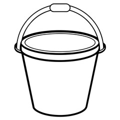 Bucket vector icon silhouette illustration line art