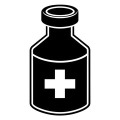 Medicine bottle icon silhouette illustration