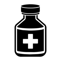 Medicine bottle icon silhouette illustration
