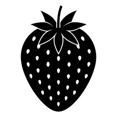 Strawberry vector icon silhouette illustration