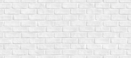 Seamless photorealistic white brick wall background pattern