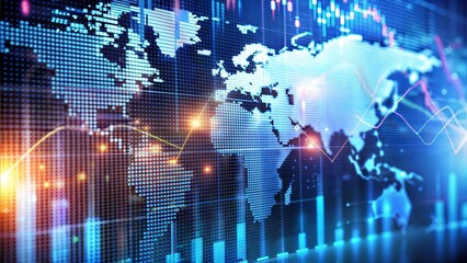 realistic stock exchange technology hi-tech glow background