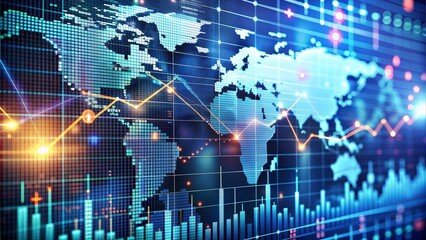 realistic stock exchange technology hi-tech glow background