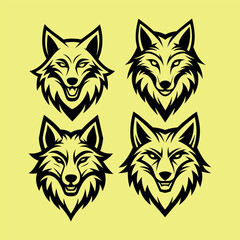 A wolf mascot simple and modern design Wolf Vintage Logo
