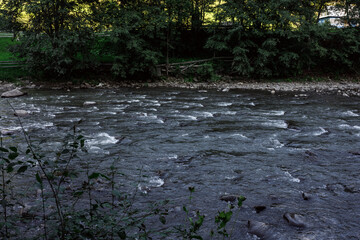 Wooden hotel in Carpathian mountains. Location: Zakarpattya region, Ukraine