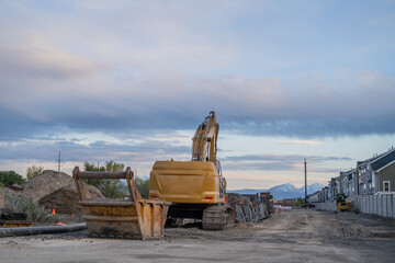 Construction Machinery Building New Apartments Construction Site Utah Lands New Expansion Industrial