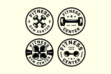 set of dumbbells logo design for bodybuilding, powerlifting, weightlifting, fitness and gym club