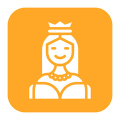 Princess icon vector image. Can be used for Fairytale.