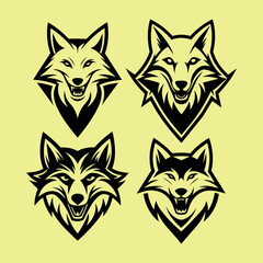 A wolf mascot simple and modern design Wolf Vintage Logo
