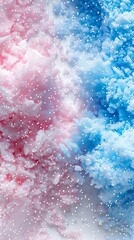 Fototapeta premium Gender Reveal Celebration Blue and Pink Party for Boy or Girl, Happy Baby Shower Announcement with Cute Illustration and attributes. Great as invitation card design template