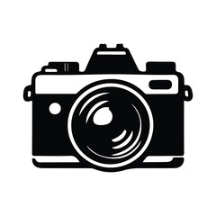 Photo Camera Black Vector Isolated Style