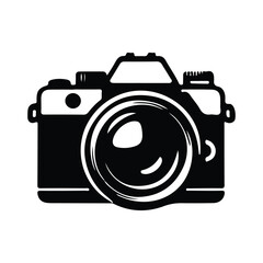 Photo Camera Black Vector Isolated Style
