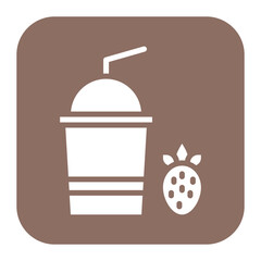 Strawberry Milkshake icon vector image. Can be used for Bar.