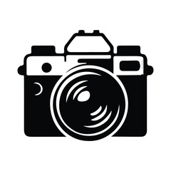 Photo Camera Black Vector Isolated Style