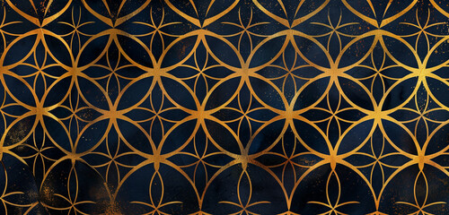 Vintage-inspired gold and navy blue halftone.