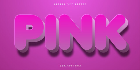 Editable text effect, Pink text on light pink nature color style