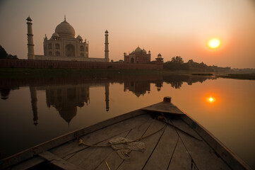 Taj Mahal from Yamuna River, Agra, India