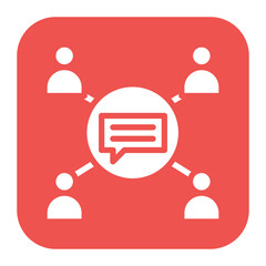 Group Discussion icon vector image. Can be used for Staff Management.