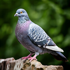 Fototapeta premium ice pigeon a breed of rock pigeon columba livia,horizontal, no people, photography, uk, beak, color image,generate ai
