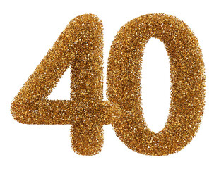 Golden glitter number 40