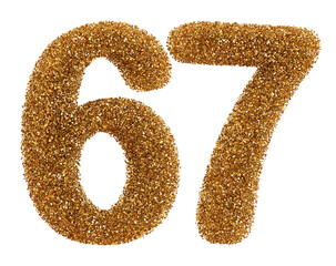 Golden glitter number 67