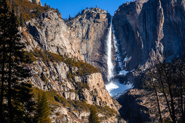 Upper Yosemite Falls in Winter, Yosemite National Park, California