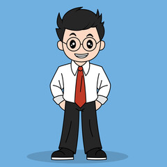 Vector Design of Businessman cartoon character.Children Illustration.