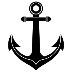 Anchor icon vector art silhouette illustration