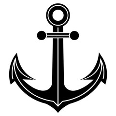Anchor icon vector art silhouette illustration
