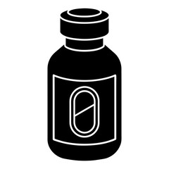 pills bottle line icon vector art silhouette illustration