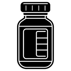 pills bottle line icon vector art silhouette illustration