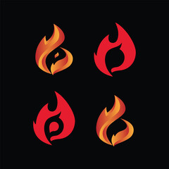 fire logo design vector icon