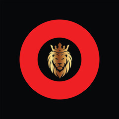 gold lion logo design vector