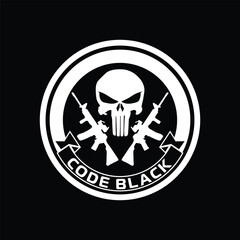 guns skulls logo design icon