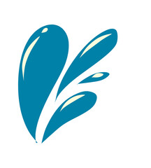 illustration of an bird splash element blue water