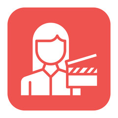 Producer Female icon vector image. Can be used for Filmmaking.