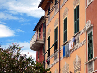 Typical Mediterranean streets in Lerici (Liguria, Italy)