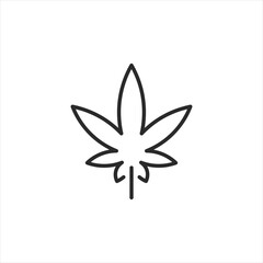 Cannabis Leaf icon. A simple and modern depiction of a cannabis leaf, commonly recognized as a symbol for marijuana. Suitable for content related to hemp products, medicinal herbs. Vector illustration