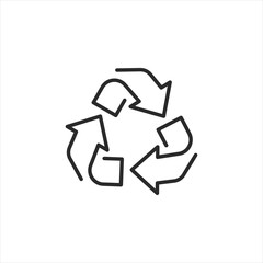 Recycling Symbol icon. Simple and universally recognized design symbolizing the importance of recycling to promote sustainability. Suitable for green initiatives. Vector illustration