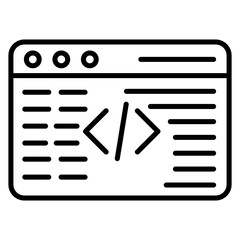 Coding vector icon. Can be used for No Code iconset.