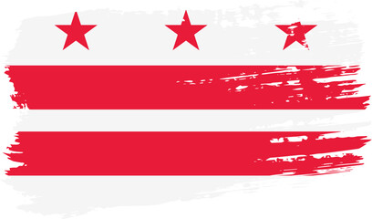 District of Columbia US flag, wide brush stroke on transparent background vector