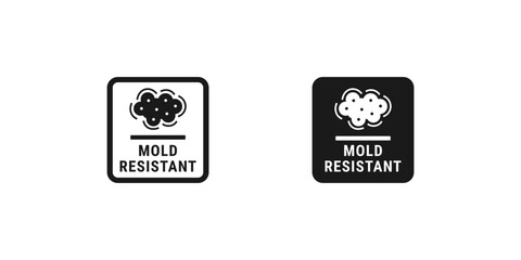 Mold resistant sticker or Mold resistant sign vector isolated. Best Mold resistant sticker for product packaging design and more.