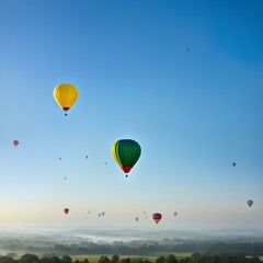 Hot air balloons in clear sky