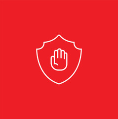 Obraz premium Red stop sign. Vector icon 